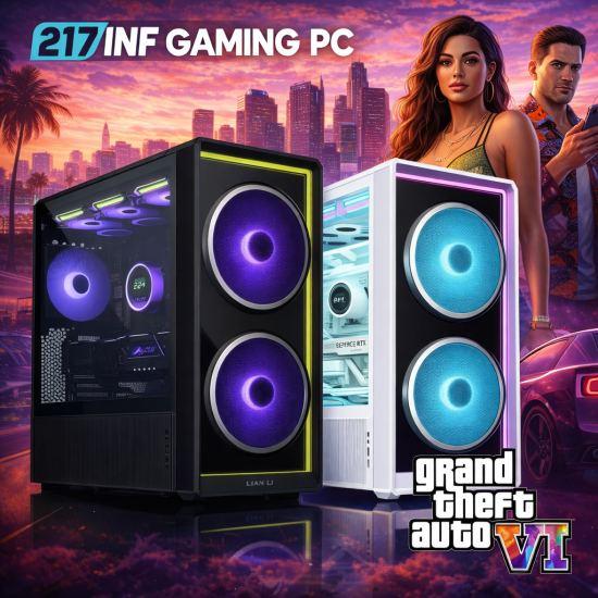 Komputer do gier oraz pracy 217 INF INTEL i5 12600KF 32GB DDR5 RTX 5070 1TB 750W W11Pro biała / czarna